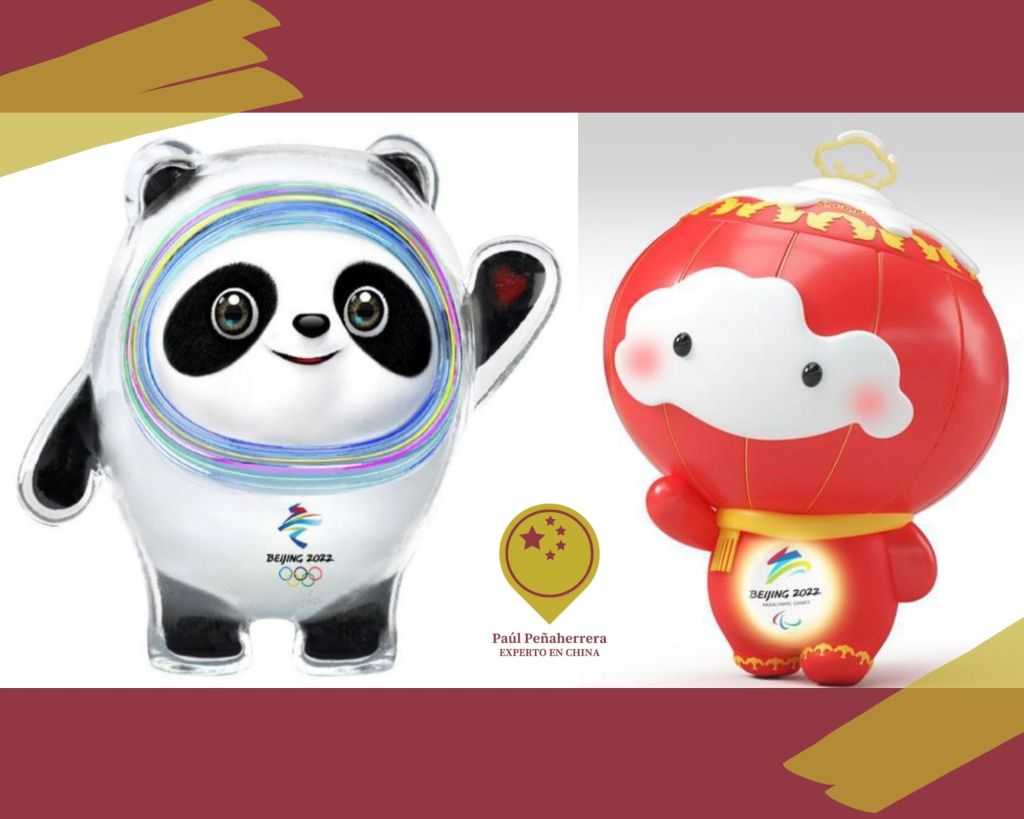Bing Dwen Dwen “冰墩墩” y Shuey Rhon Rhon “雪容融” personifican la fuerza de voluntad de los atletas de todas las nacionalidades que se presentarán en Beijing, durante Olimpiadas de Invierno 2022.